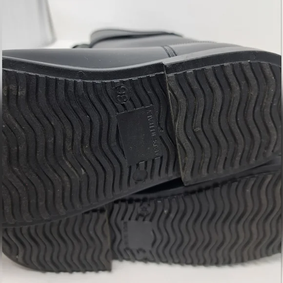 Burberry Women's Rain Boots Knee High Equestrian Black Belt Italy 36 EU 6 US - Picture 4 of 13